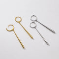 Geometric 925 Sterling Silver Glossy Long Bar Drop Earrings for Girls Gifts Wholesale