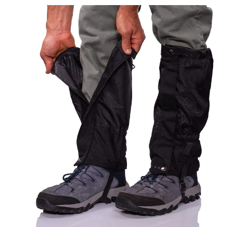 Waterproof and Adjustable Snow Boot Leg Gaiters for Hiking Walking Lightweight Durable 600d Oxford Snake Boot Gaiters