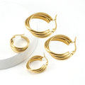 Beimai OEM 18K Stainless Steel Circle Multi-layered Temperament Earrings
