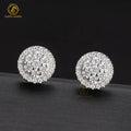 Iced Out Moissanite Jewelry Custom Bling Mens Women Screw Back Round Halo Earring Hip Hop White Moissanite Stud Earrings