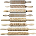 Easter Embossing Wooden Rolling Pin Baking 35*4cm Kitchen Accessories Cookies Biscuit Cake Dough Engraved Roller Pastry Boards