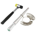 3pcs Essential Jewelry Making Tool Kit Ring Enlarger Stick Rubber Hammer Sizes Measuring Metal Rod Set Mandrel Gauge Sizer