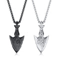 Hip Hop Viking Jewelry Mens Stainless Steel Shield Pendant Celtic Necklace