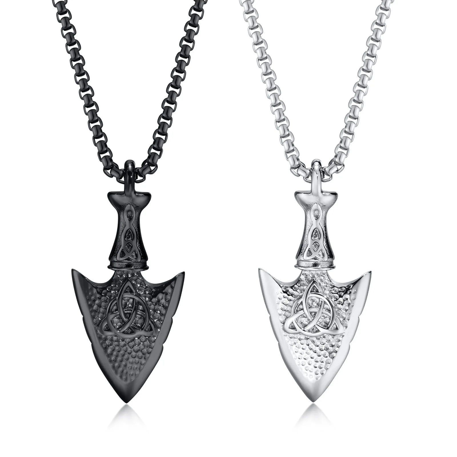 Hip Hop Viking Jewelry Mens Stainless Steel Shield Pendant Celtic Necklace