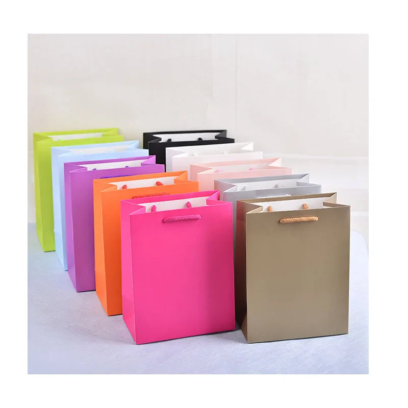 Wholesale Custom Plain Gift Shop Name Ideas Bag Luxury Personalise Multicolor Board Shopping Packaging Bag
