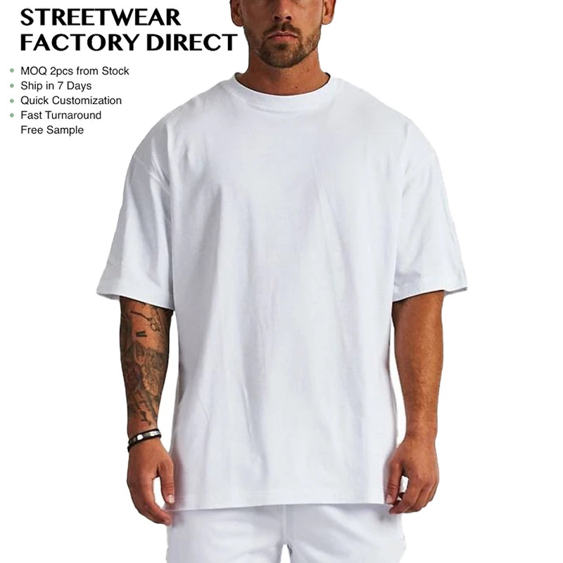 Manufacturer 100%cotton T-shirts Heavyweight t Shirt 240 Gsm Oversized Cotton Unisex Mens Crewneck t Shirt