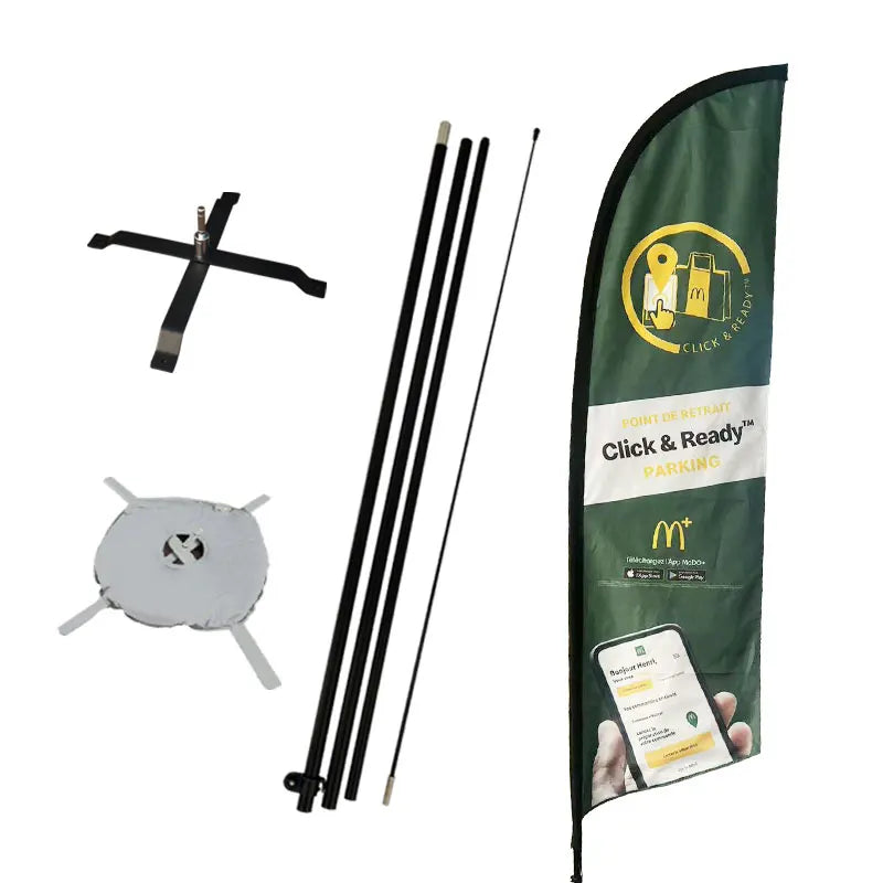 Custom Feather Flags 110 Gsm Wrap Knit Polyester 12ft Beach Banner Flag Full Fiberglass Flag Pole