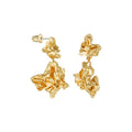 Latest 18K Gold Plated Brass Jewelry Geometric Irregular Pleated for Women Party Accessories Earrings E231513