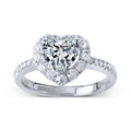 18K Gold  Heart Cut Lab Grown Diamond Rings Wedding Jewelry.