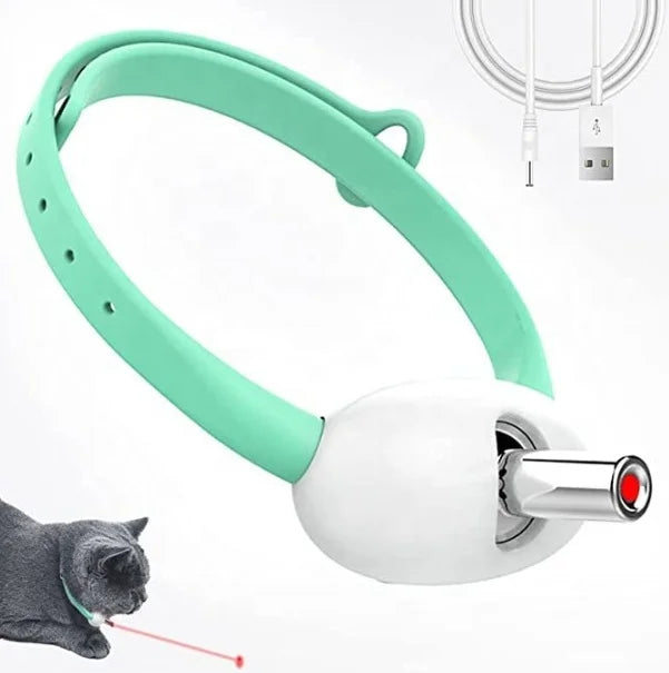 USMILEPET Factory Direct Intelligent LED Laser Pet Collar Free Hands Teaser Toys for Cats Sustainable TPU and PC Material