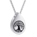 Stainless Steel Religious Children's Tear Drop Cremation Urn Necklace Memorial Ashes Holder Keepsake Water Drop Pendant Life