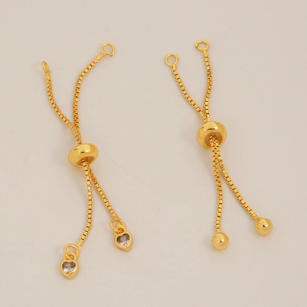 14K & 18K Gold Plated Round Zircon Extension Chains DIY Box Chain for Jewelry Making