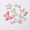 Cute Rhinestone Star Bow Butterfly Heart Flower Fabric Applique Diy Kids Clothing Hair Clip Accessories Crystal Patches