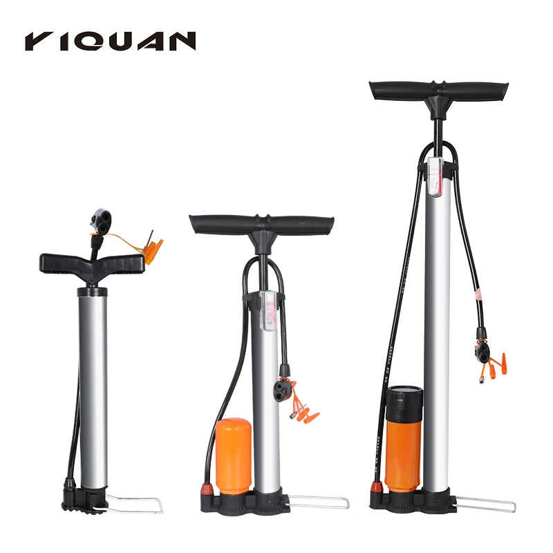 Portable Bicycle Hand Pump MTB Schrader Presta Valve Aluminum Bike Pump with Pressure Gauge