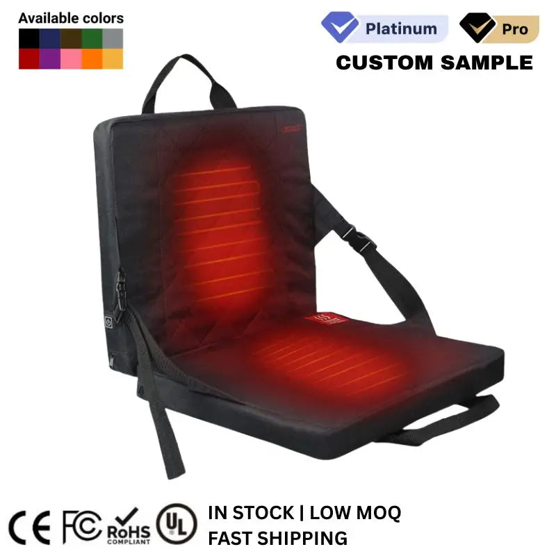 Mydays Tech Three-speed Temperature Control Folding Cushion Pad Stadium Heated Seat for Winter Camping Fishing Office Chair