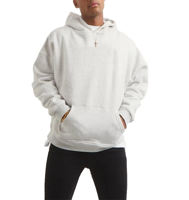 Wholesale High Quality Heavy Men Pull Over 380 Gsm White Hoodie Street Wear Unisex 100% Cotton Oversized Hoodie