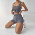 Women Seamless Yoga Set 2 Piece Sports Bra and High Waist Biker Shorts Gym Fitness Workout Activewear Sportswear Set Summer Wear