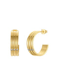 18K Gold Plated Stainless Steel Jewelry Spiral Curve Simple Metal Zircon Earrings E211258