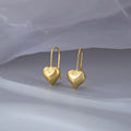 Fashion Jewelry 925 Sterling Silver Earrings Heart Pendant Gold Plated Hoop Earrings Ear Hook Women Valentine's Day Gift