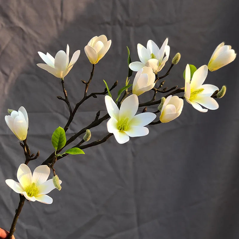 D-MG001 Decorative Flowers Artificial White magnolia Real Touch Flowers for Wedding Centerpieces Table Decorations
