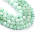 4/6/8/10mm Natural Green Round Angelite Jade Beads Loose Myanmar Burma Stone Jewelry Making Findings DIY Bracelet 15.5''