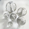 Pujiang Hot Seller Factory Direct Supply 50mm Transparent Crystal Glass Ball With Hole/Crystal Faceted Ball  for Home Decoration