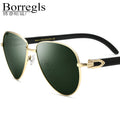 Borregls Buffalo Horn Sunglasses Men New Luxury Brand Designer Sumptuous Buffs Eyeglasses Pilot Nylon Lens Sun Glasses 10102