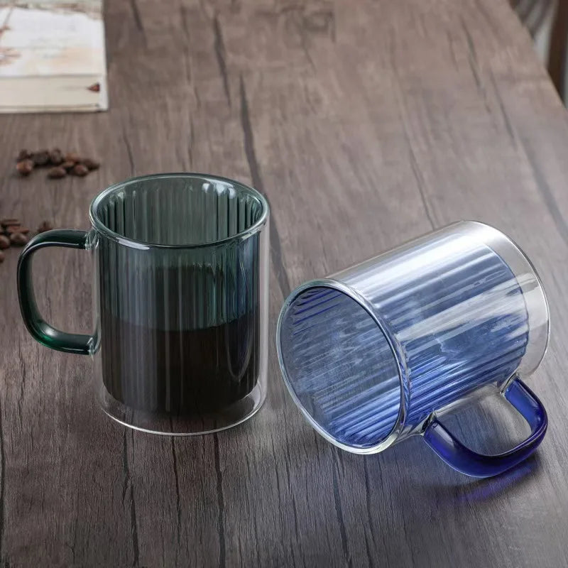 Wholesale Various Colors Available High Borosilicate Glass Cup With Colored Handle for Homeuse
