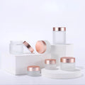 Manufacture Low Moq Custom Label 5g 10g 15g 20g 30g 50g 100g Empty Frosted Glass Face Eye Cream Gold Cosmetic Jars