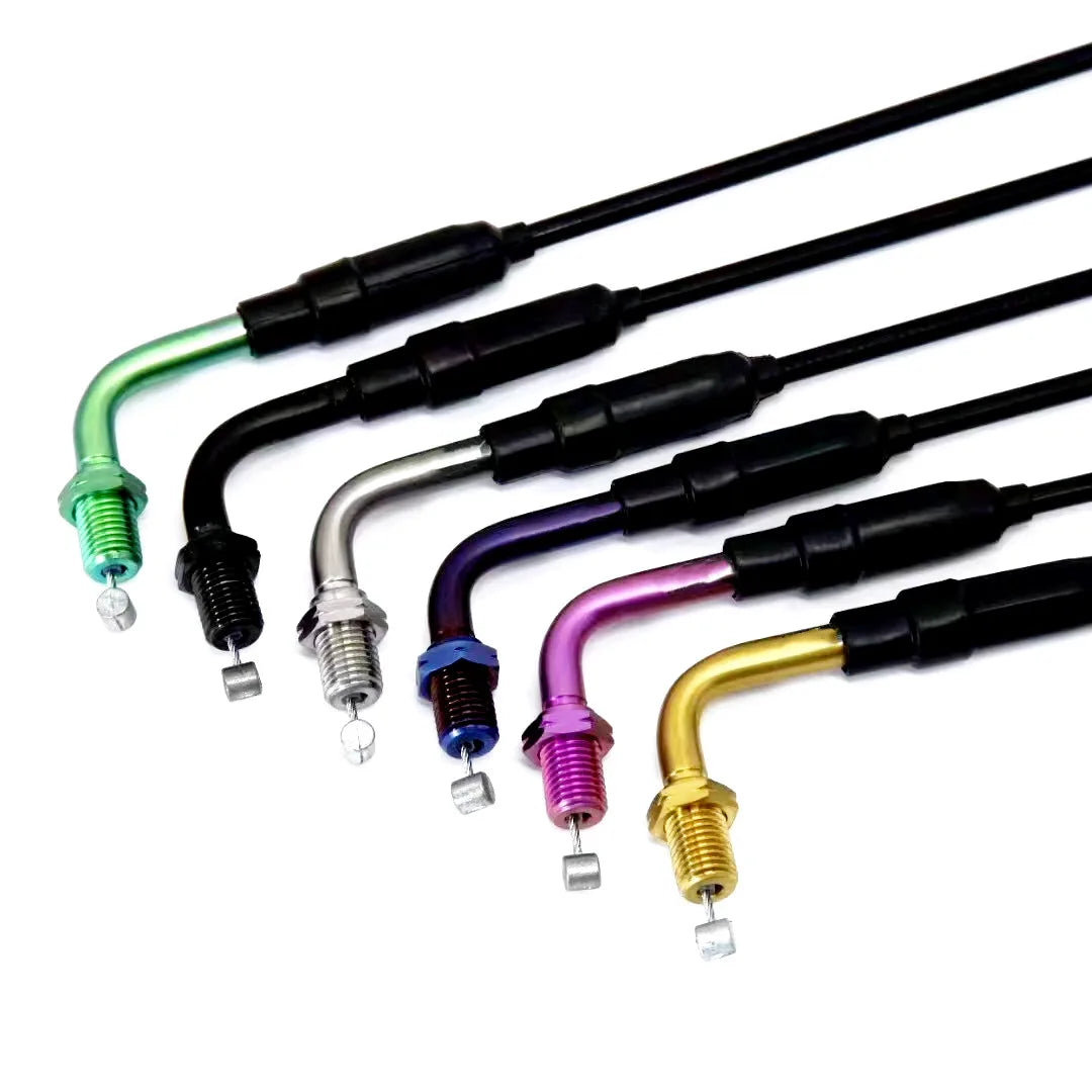 Custom CNC Gr5 Titanium Motorcycle Throttle Line Colorful Cable Fittings Carton Box Packing Refueling Line