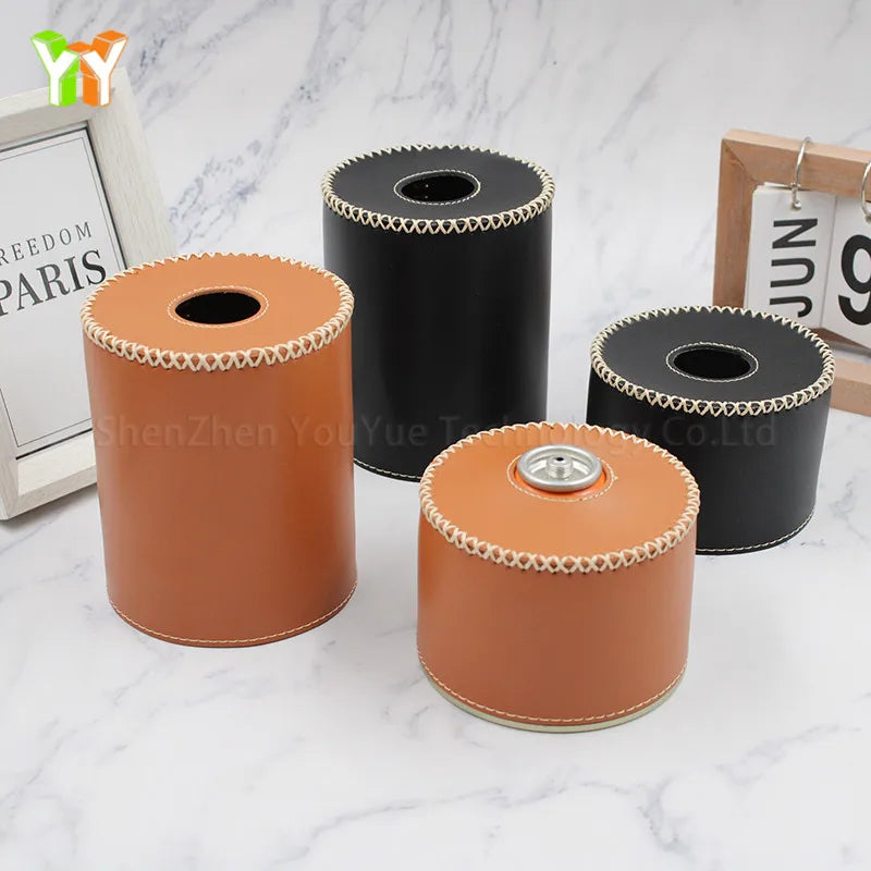 Gas Canister Cover PU Leather Gas Tank Fuel Cylinder Protective Case Bag for Camping Outdoor Hiking