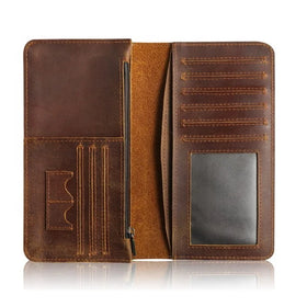 Cossni Wholesale Mad Horsehide Card Holder Wallet Multi Card Slot with SIM Card Slot Waterproof RFID Long Wallet for Men