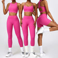 Custom Logo Fitness Clothing Women Gym Clothes Butt Lift Women Long Sleeve 4 Pieces Yoga Sets