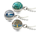 Women's 20mm Glass Crystal Ball Pendant Necklace Link Chain with Classic 'Tree of Life' Pattern for Weddings and Parties