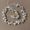 38 cm  9-12 mm  Good Luster Natural Pearl  Keshi FRESHWATER Pearl  Loose BAROQUE Pearl in Strand .