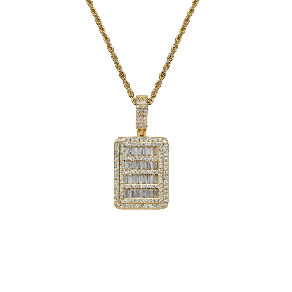 CN356  Brass Setting CZ  Pendants Hip Hop Necklace Iced Out Jewelry