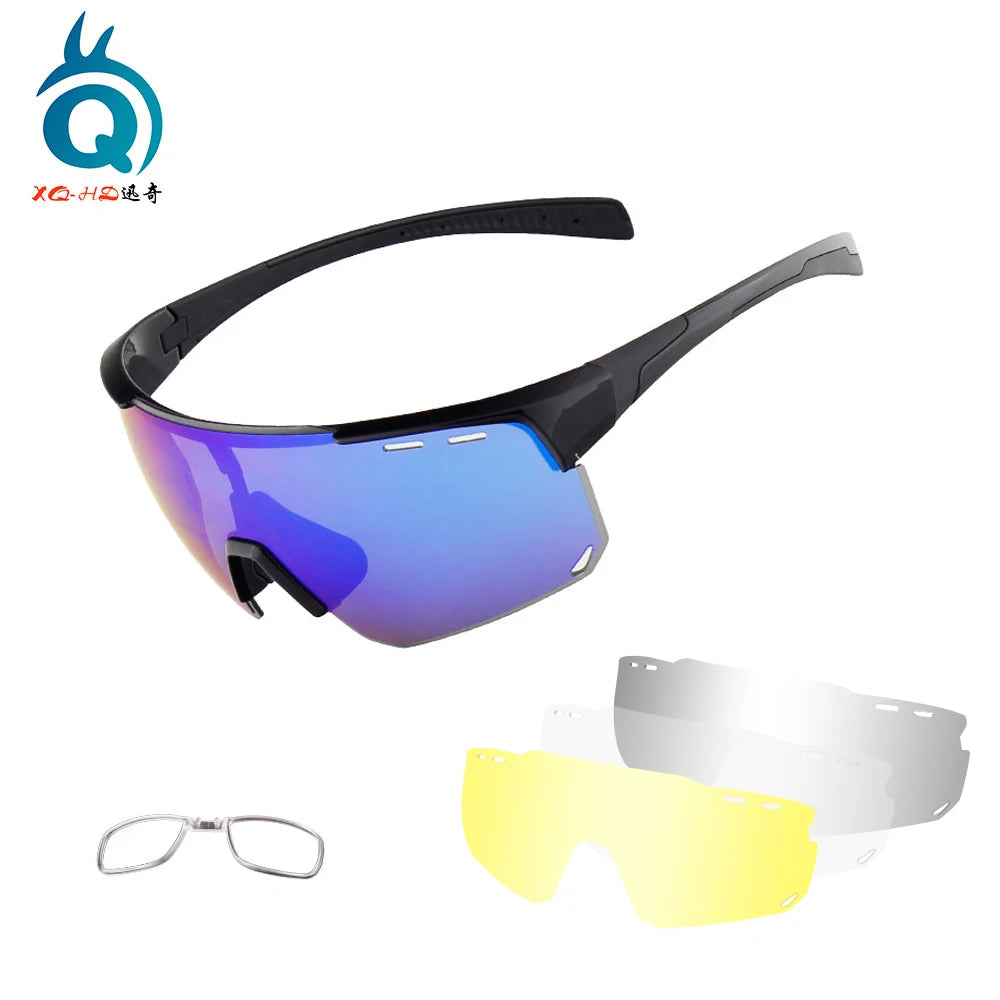 UKOLY Oversize Half Frame Interchangeable Lentes De Ciclismo Pc Lens Uv 400 Polarized Gafas Deportivas