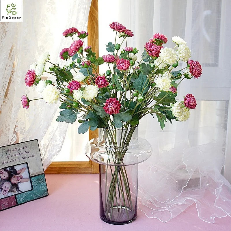 New Arrival Silk Artificial Dahlia Flowers Colorful Flowers Multi Head for Home Wedding Party  Decoration