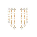 Fashion Simple Ins Style S925 Sterling Silver Three-layer Tassel Chain Earrings Luxurious