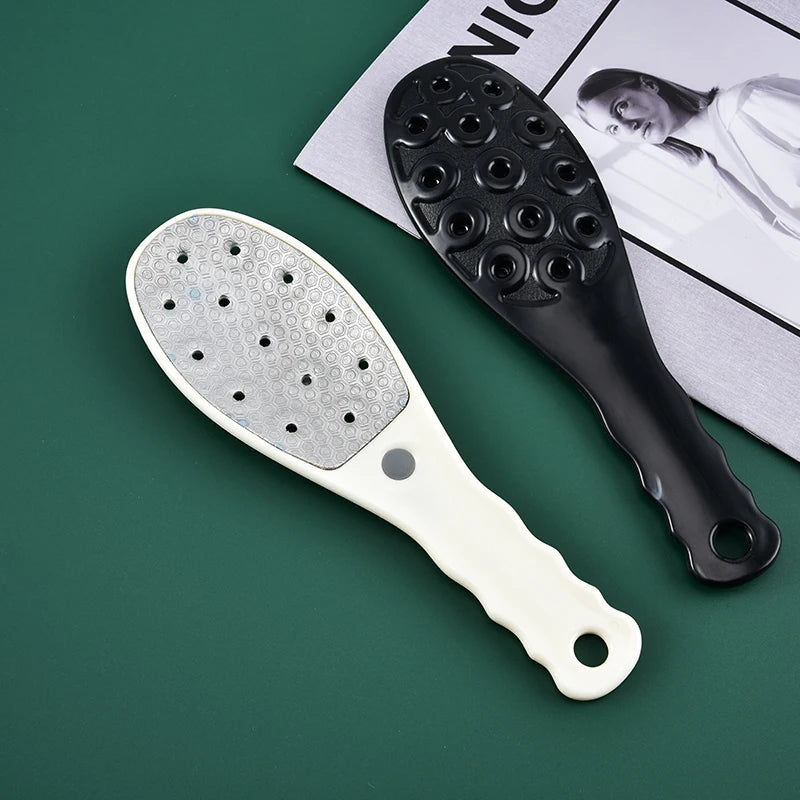 Professional Long Handle Stainless Steel Plastic Foot File & Foot Rasp Pedicure Tool Removing Callus Hard Skin-Durable Design
