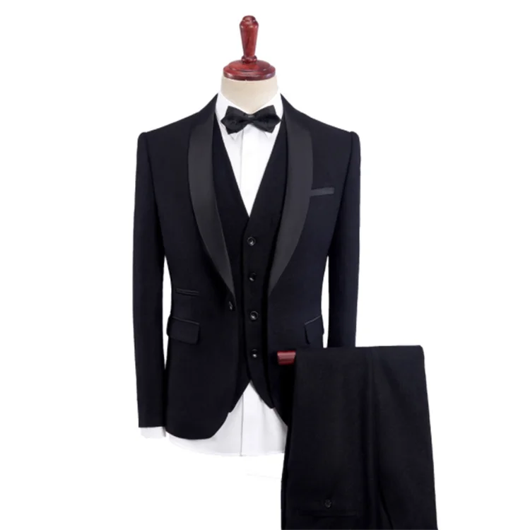 Men Suit Jacket Trousers Waistcoat Business Casual Wedding Blazers Coat Vest Pants 3 Pieces Set