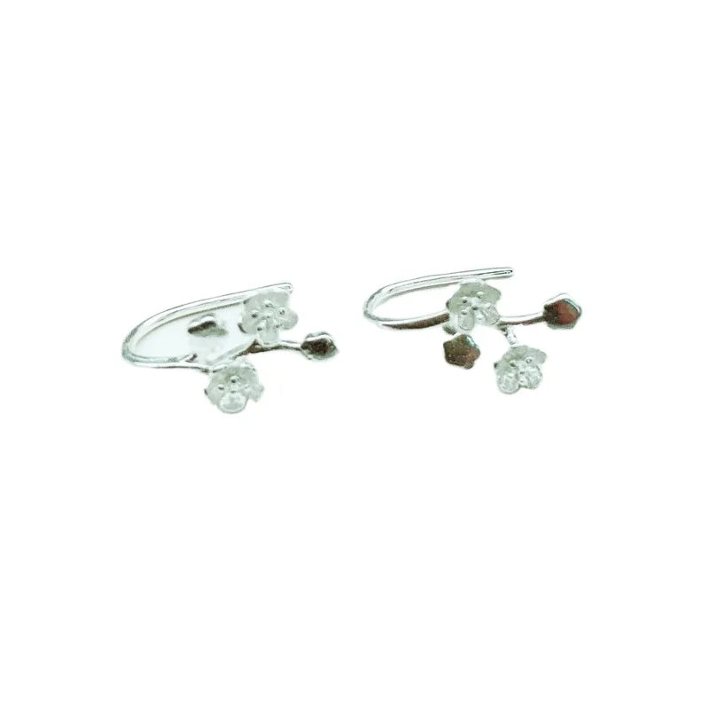 New 925 Sterling Silver Drop Earrings Classic Simple Leaf Ear Clip Classic Women's Jewelry for Weddings and Parties
