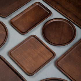 Custom LOGO Eco-Friendly Heavy Bamboo Tray for Restaurant Breakfast and Food Serving