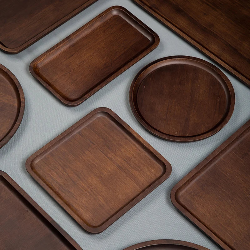 Custom LOGO Eco-Friendly Heavy Bamboo Tray for Restaurant Breakfast and Food Serving