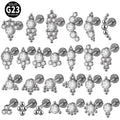G23 Titanium Labret Crystal Gem Welded Ball Internally Thread Lip Piercing Ear Tragus Earring Body Jewelry 16G Wedding Trendy