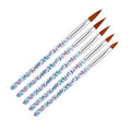 Wholesale 5 Piece Acrylic Glitter Handle Nail Pen Carving Acrylic Extending Crystal Nail Brush