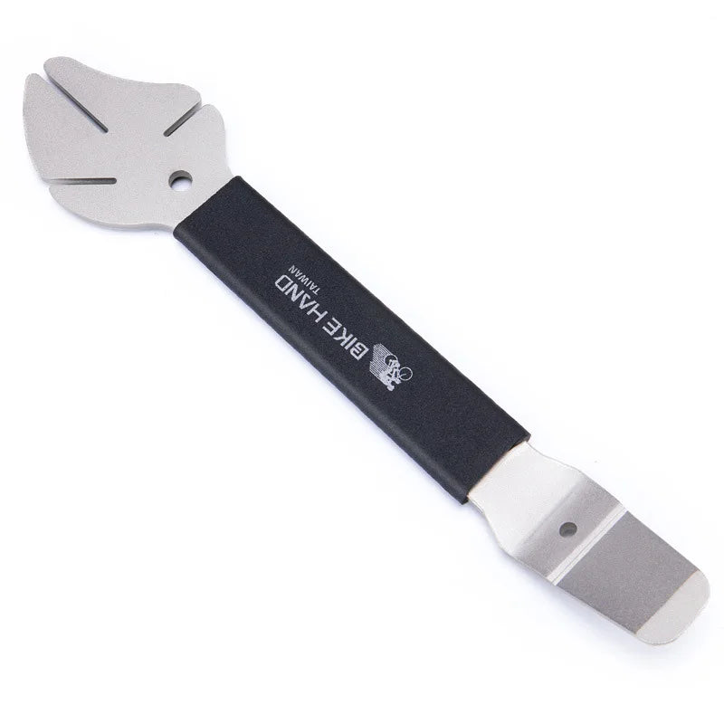 BIKEHAND YC-172 Iron & TPR Bike Repair Tool for Bicycle Disc Caliper Piston Reset Wrench and Disc Correction