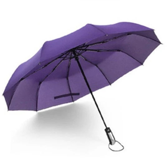 UPWARD Luxury Fully-Automatic Fiberglass 8ribs Minimalist Auto Open Close 210T Pongee Travel Compact 3-Folding Custom Umbrella