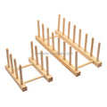 Foldable Bamboo Utensil Holder Kitchen Cabinets Bowl Plate Dish Bamboo Drainer Rack Drying
