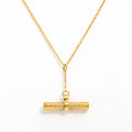 Fenny 18K Gold Plated No Fade Fashion Link Chain Simple Toggle Bar Pendant Necklace Stainless Steel Jewelry Wholesale